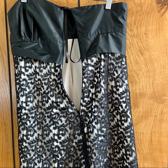 WHBM Black Lace Overlay Strapless Cocktail Dress - Picture 6 of 11